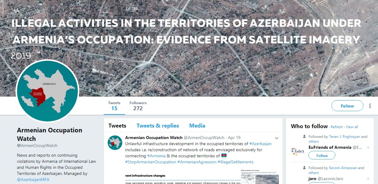 وزارة الخارجية الأذربيجانية تنشئ صفحة معادية للأرمن على التويتر